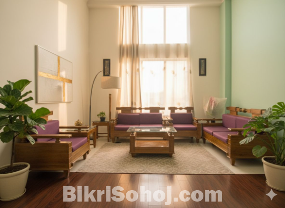 সেগুন কাঠের প্রিমিয়াম সোফা সেট ও সেন্টার টেবিল!